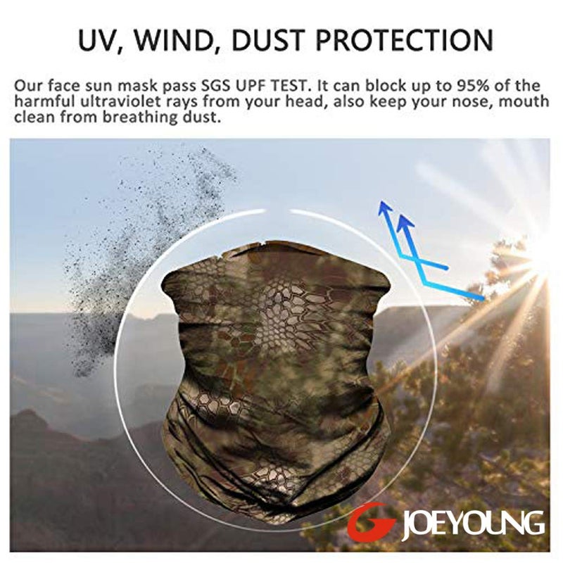 JOEYOUNG 3D Face Sun Mask, Neck Gaiter, Headwear, Magic Scarf, Balaclava, Bandana, Face Mask, Hunting, Running, Motorcycle - Image 3